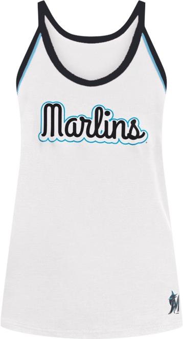 Women's White Miami Marlins Curveball Tank Top