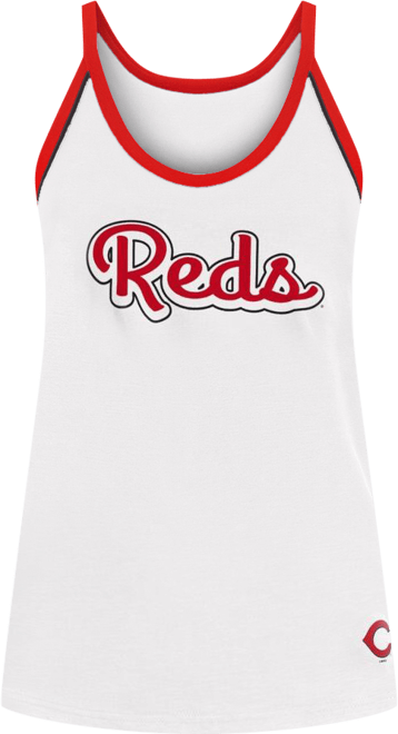 Women's White/Red Cincinnati Reds Curveball Tank Top