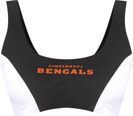 Women's Black/White Cincinnati Bengals Brief Game Bikini Top