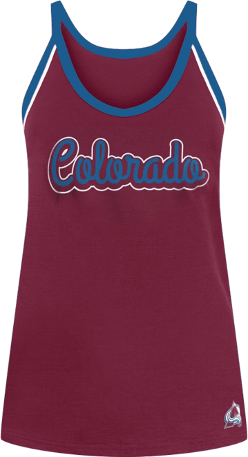 Women's Burgundy Colorado Avalanche Curveball Racerback Scoop Neck Slub Tank Top