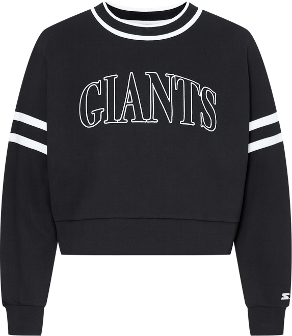 Women's Black San Francisco Giants Power Play Cropped Pullover Sweatshirt