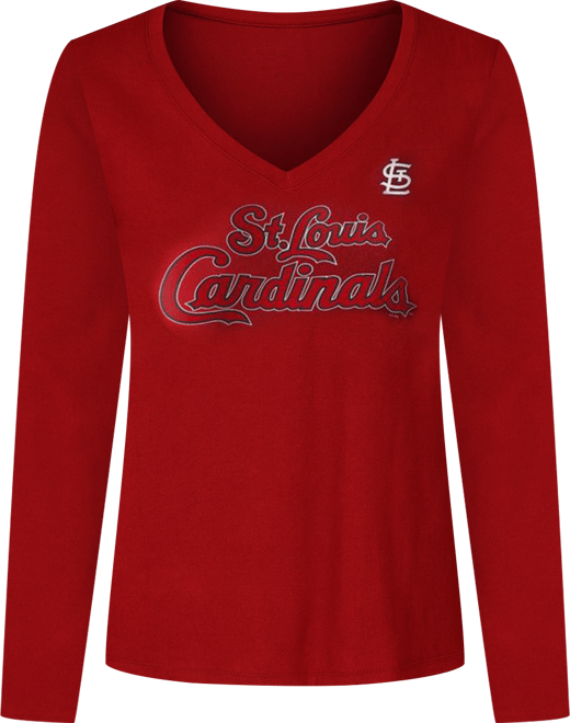 Women's Red St. Louis Cardinals Post Season Long Sleeve V-Neck T-Shirt