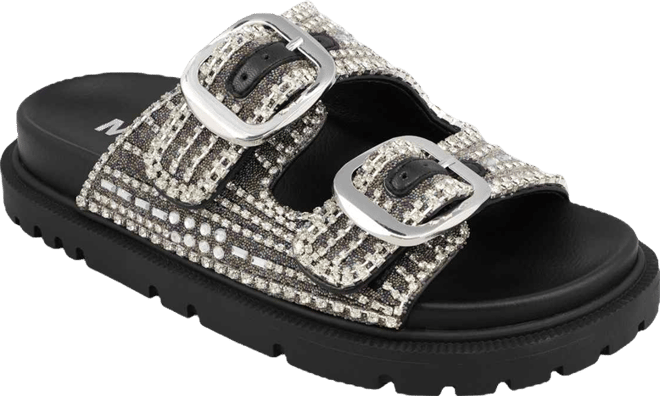 Women's Thora Double Buckle Stone Detailed Slide Sandals