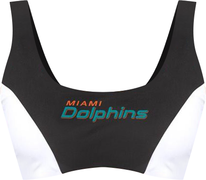 Women's Black Miami Dolphins Brief Game Bikini Top