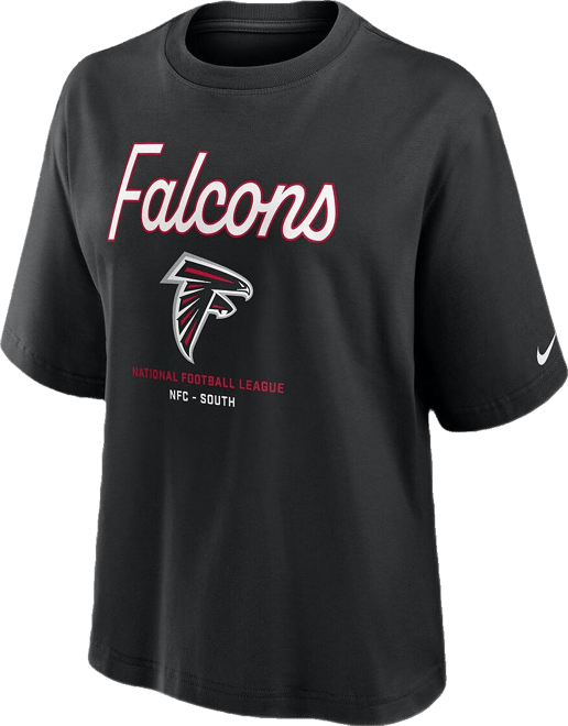 Women's Black Atlanta Falcons Essential Script Relaxed Boxy T-Shirt