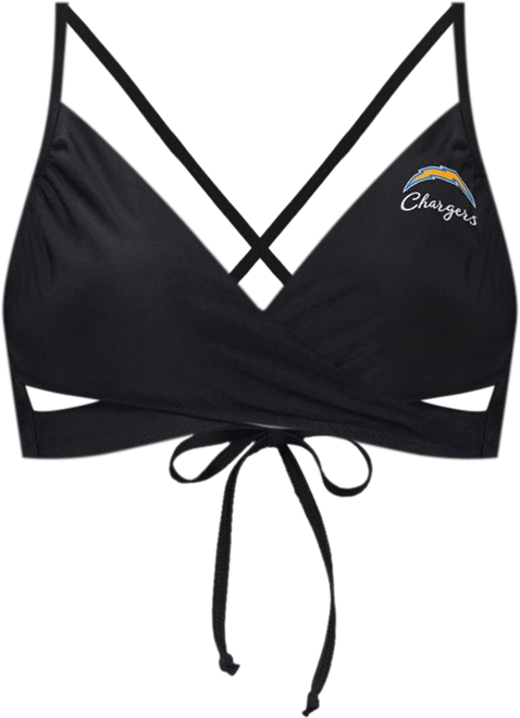 Women's Black Los Angeles Chargers Hall of Fame Bikini Top