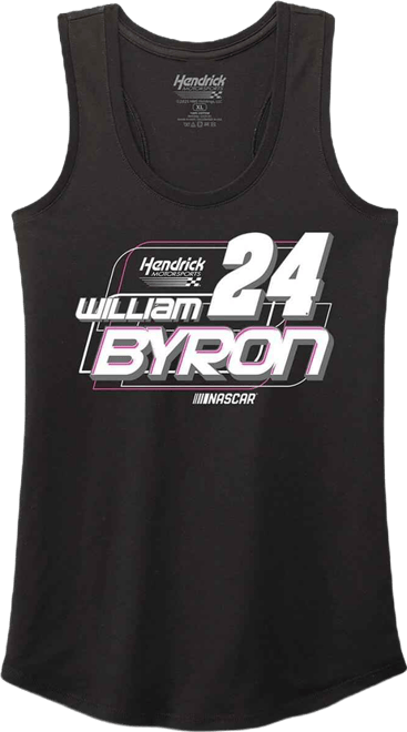 Women's Black William Byron Name Number Racerback Tri-Blend Tank Top