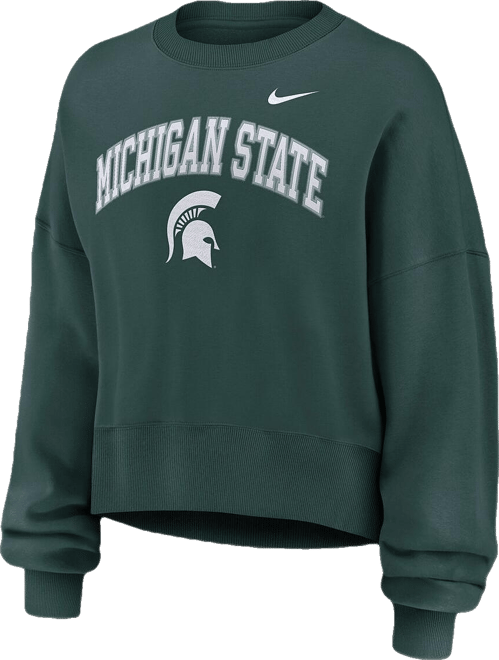 Women's Green Michigan State Spartans Oversized Phoenix Arch Pullover Sweatshirt