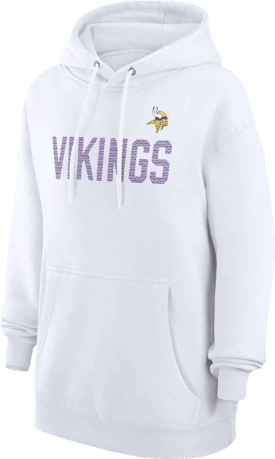 Women's White Minnesota Vikings Dot Print Pullover Hoodie