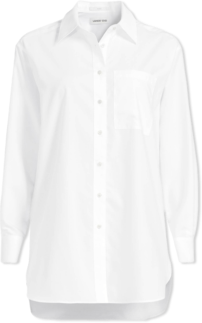 Women's Oversized No Iron Tunic with Statement Collar Shirt