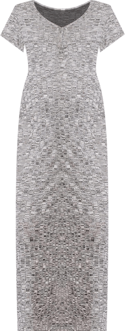 Women's Short Sleeve Henley Bodycon Maxi Dress