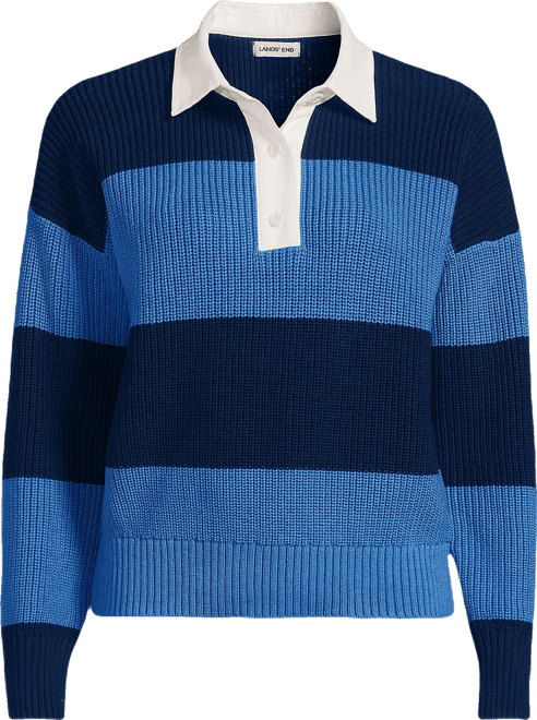 Women's Drifter Rugby with Woven Collar Sweater