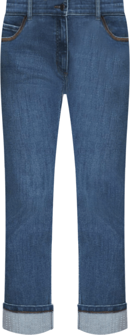 Women's Mona Fit Straight Leg 5-Pocket Jean with Rhinestone Hem