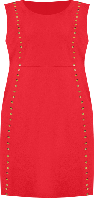 Plus Size Sleeveless Stud Front Dress