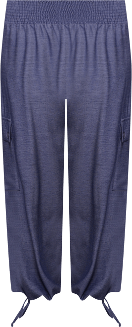 Plus Size Smocked Waist Harem Pull On Pants