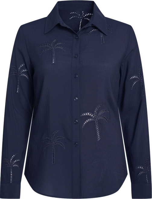 Petite Long Sleeve Palm Tree Top