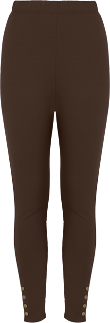 Plus Size Stretch Cotton Snap-Trim Legging