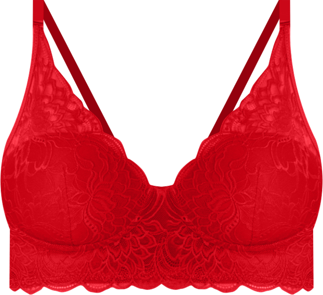 Women's Pure Comfort Lace & Mesh Longline Wireless Bralette DM1188