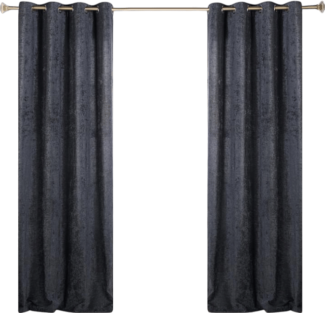 Noor Chenille Semi-Blackout Machine Washable Curtains, Set of 2 Panels, 52"x108"
