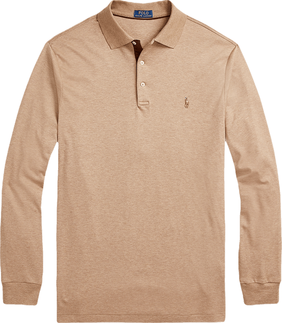Men's Big & Tall Soft Cotton Long-Sleeve Polo Shirt