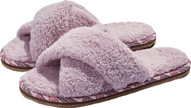Women s Equinox Sherpa Cross-Strap Slippers / House Shoes
