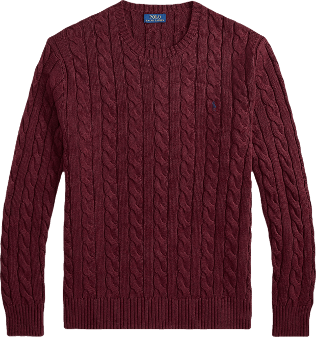 Men's Big & Tall Cable-Knit Cotton Sweater