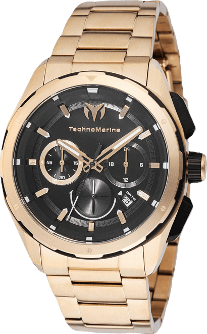Men's Tm-318097 Ocean Quartz Black Dial Watch