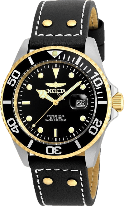 Men's 22074 Pro Diver Quartz 3 Hand Black Dial Watch