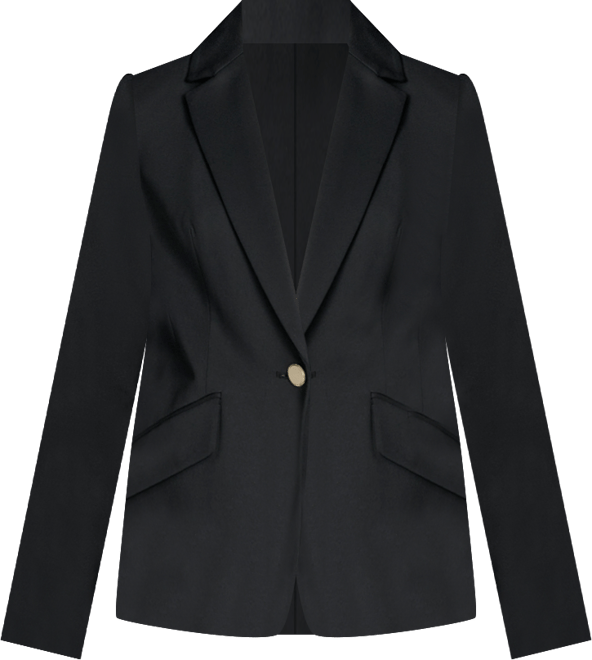 Women's Padded Shoulder One Button Jacket