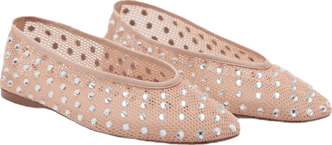 Women's Mesh Strass Ballerina Flats