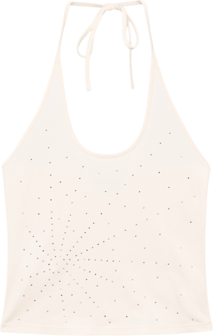 Women's Metallic Appliques Halter Neck Top