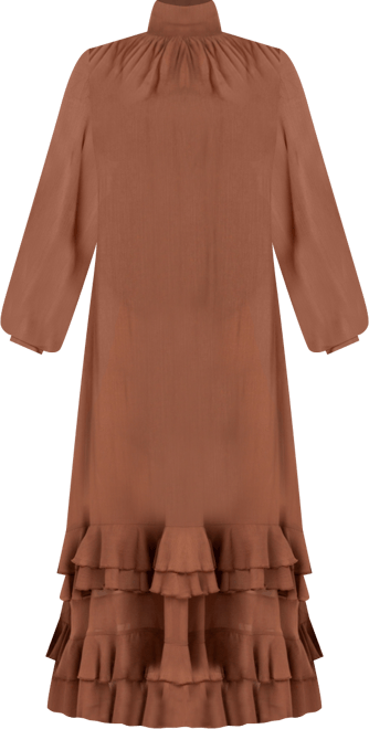 Women's Plus Size Tie Neck Chiffon Maxi Gown