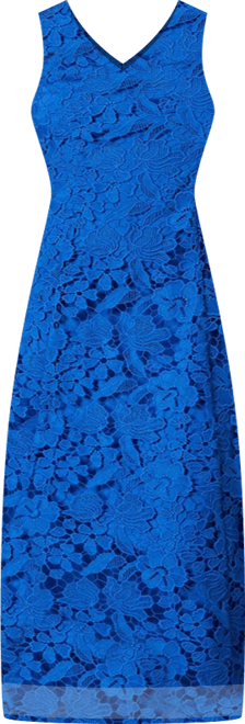 Women's Floral Lace V-Neck Midi Dress