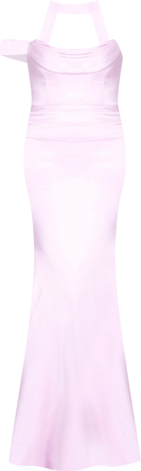 Women's Ivona Mauve Halter Neck Double Duchess Satin Gown