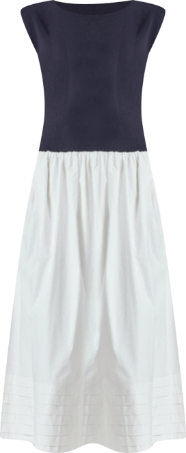 Women's Mix Media Knit Midi Dress