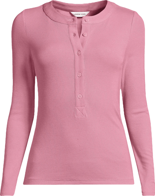 Women's Drapey Rib Fitted Long Sleeve Henley T-Shirt