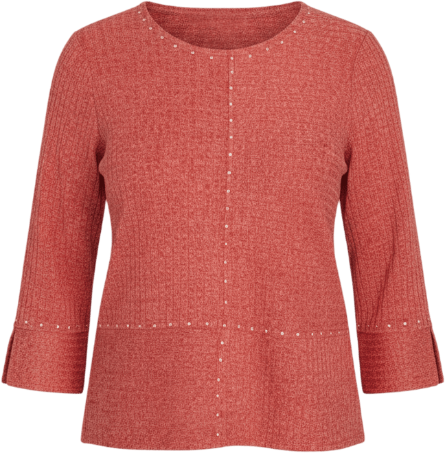 Women's Sunset Canyon Embellished Spliced Solid Top