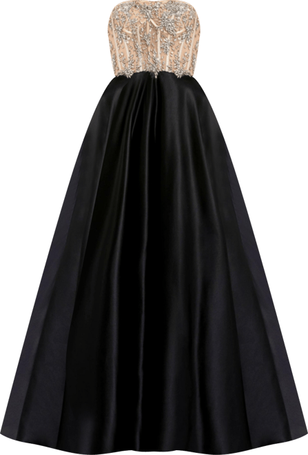 Women's Strapless Embellished Bustier Ball Gown