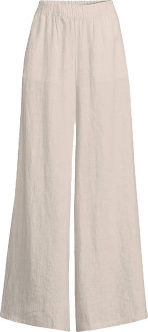 Women's Plus Size Linen High Rise Palazzo Pants