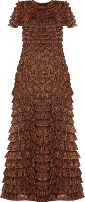 Women's Ruffle Tiered High Neck Dress