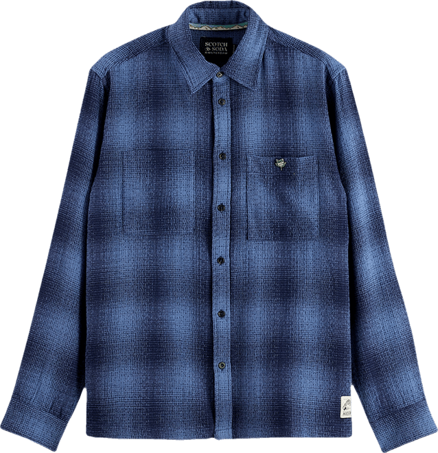 Men's Relaxed Fit Long Sleeve Button-Front Shadow Shirt