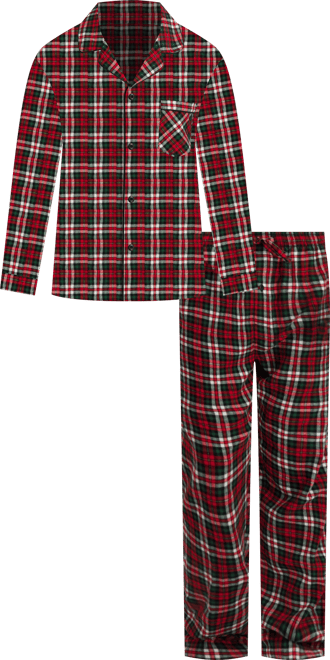 Men's Flannel Button Down Pajama Sleep Set