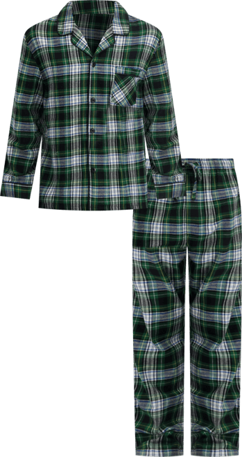 Men's Flannel Button Down Pajama Sleep Set