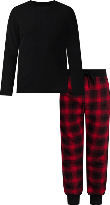 Men's Long Sleeve Crew Flannel Sleep Set