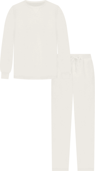 Men's Waffle Crew Neck Sleep Set