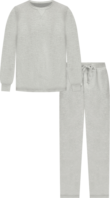 Men's Waffle Crew Neck Sleep Set