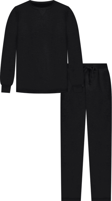 Men's Waffle Crew Neck Sleep Set