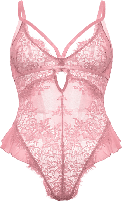 Women's Flora Sheer Lace Teddy