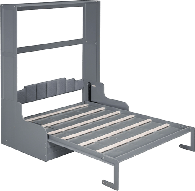 Streamdale Queen Size Murphy Bed Wall Bed with Cushion,Gray