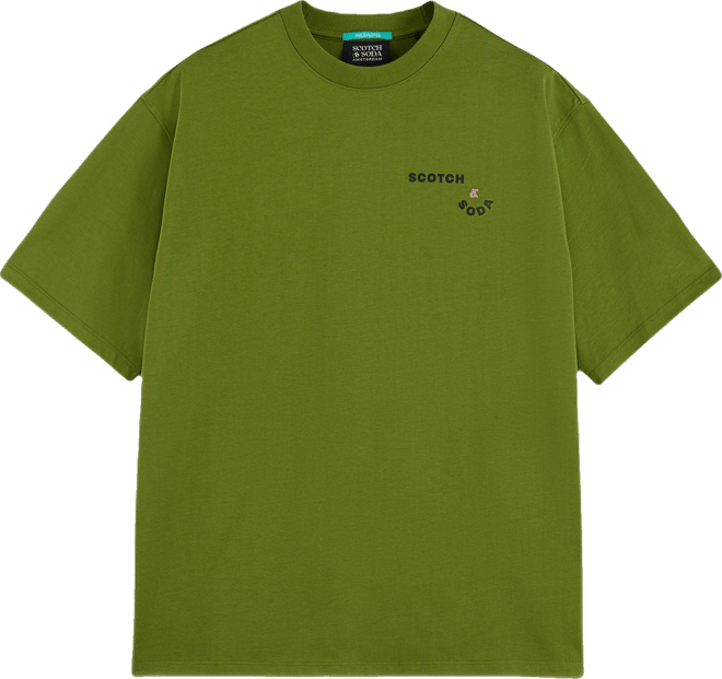 T-shirt Femme Scotch & Soda Avec Motif Artistique Sur La Poitrine – Coupe Droite, Manches Courtes, Style Amsterdam